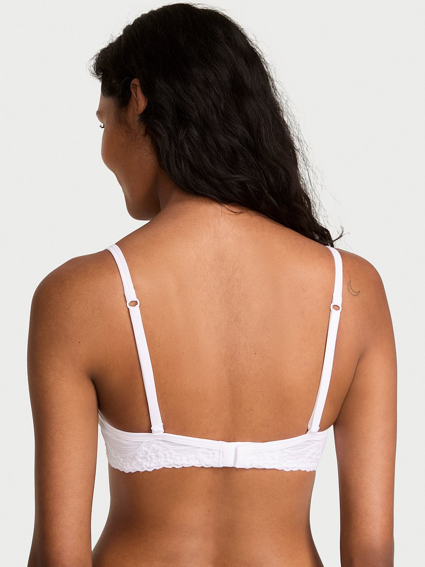 Cotton Shadow Stripe Unlined Demi Bra