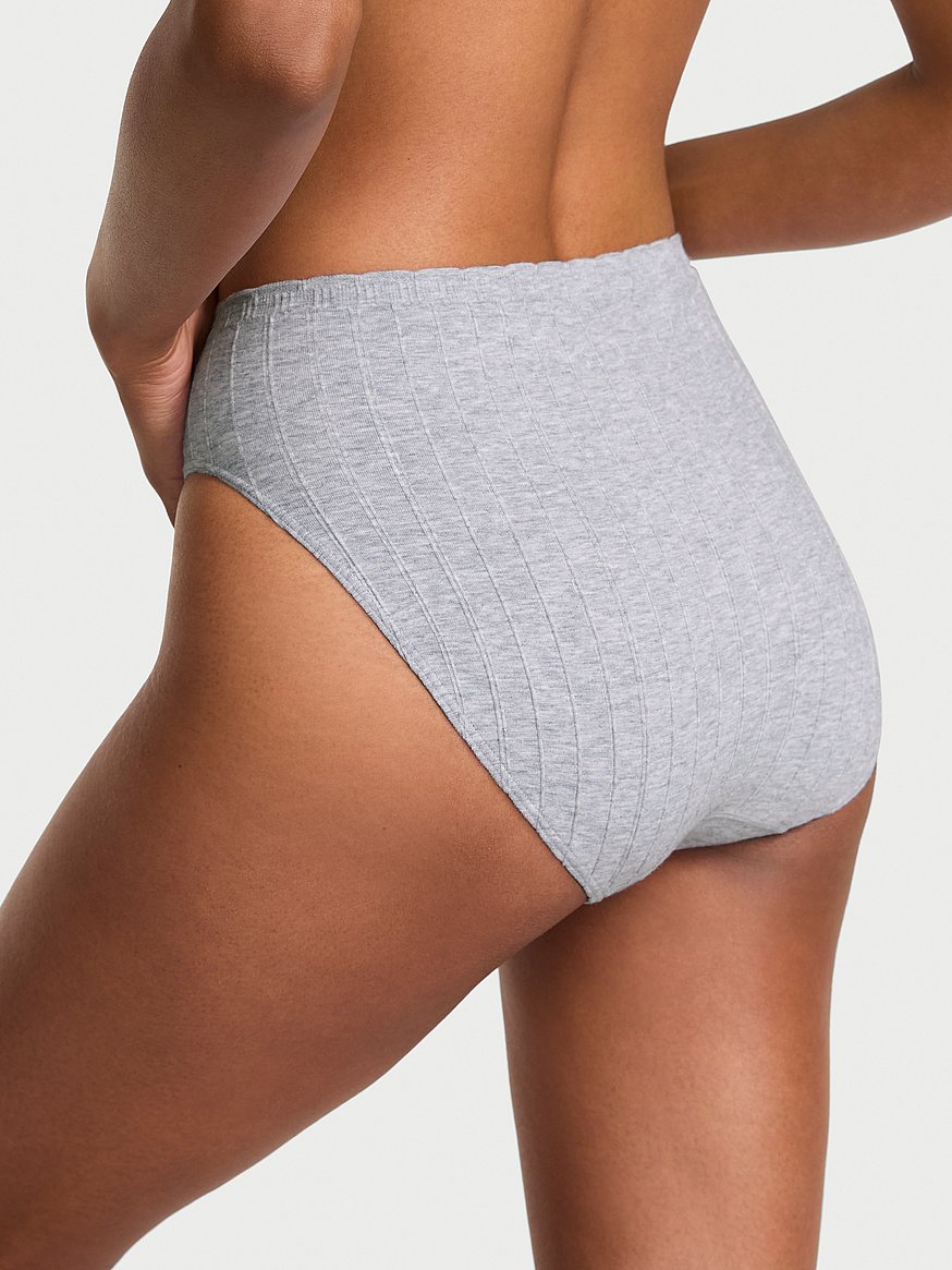 Seamless Cotton Rib High-Leg Brief Panty