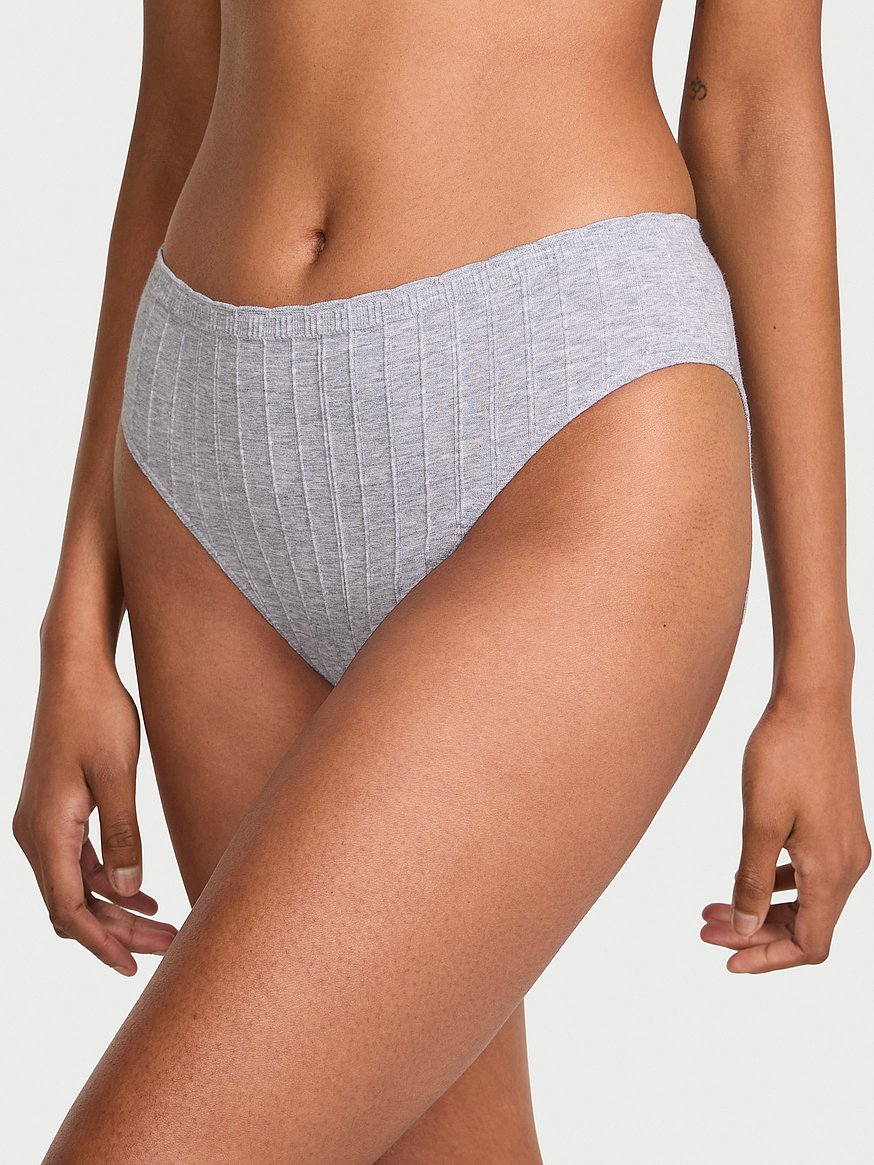 Seamless Cotton Rib High-Leg Brief Panty