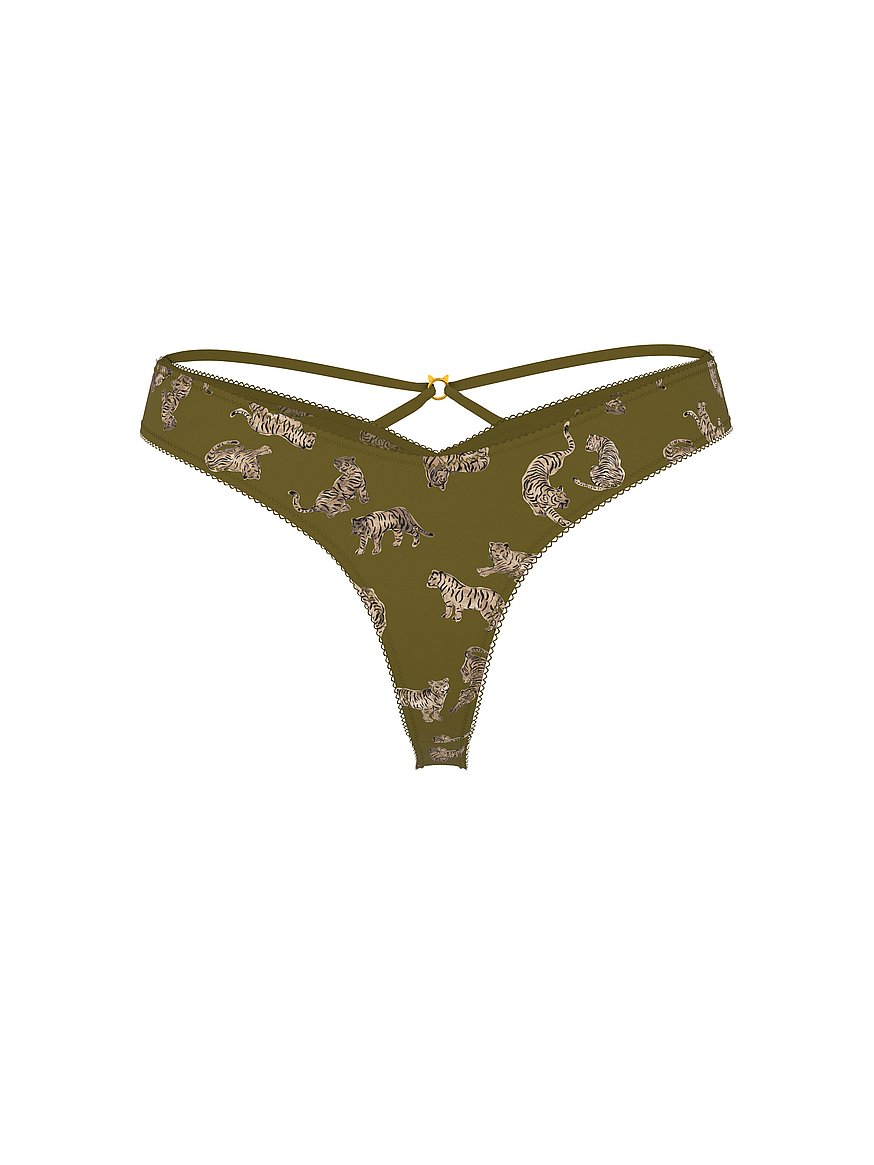 Strappy-Back Charm High-Leg Thong Panty