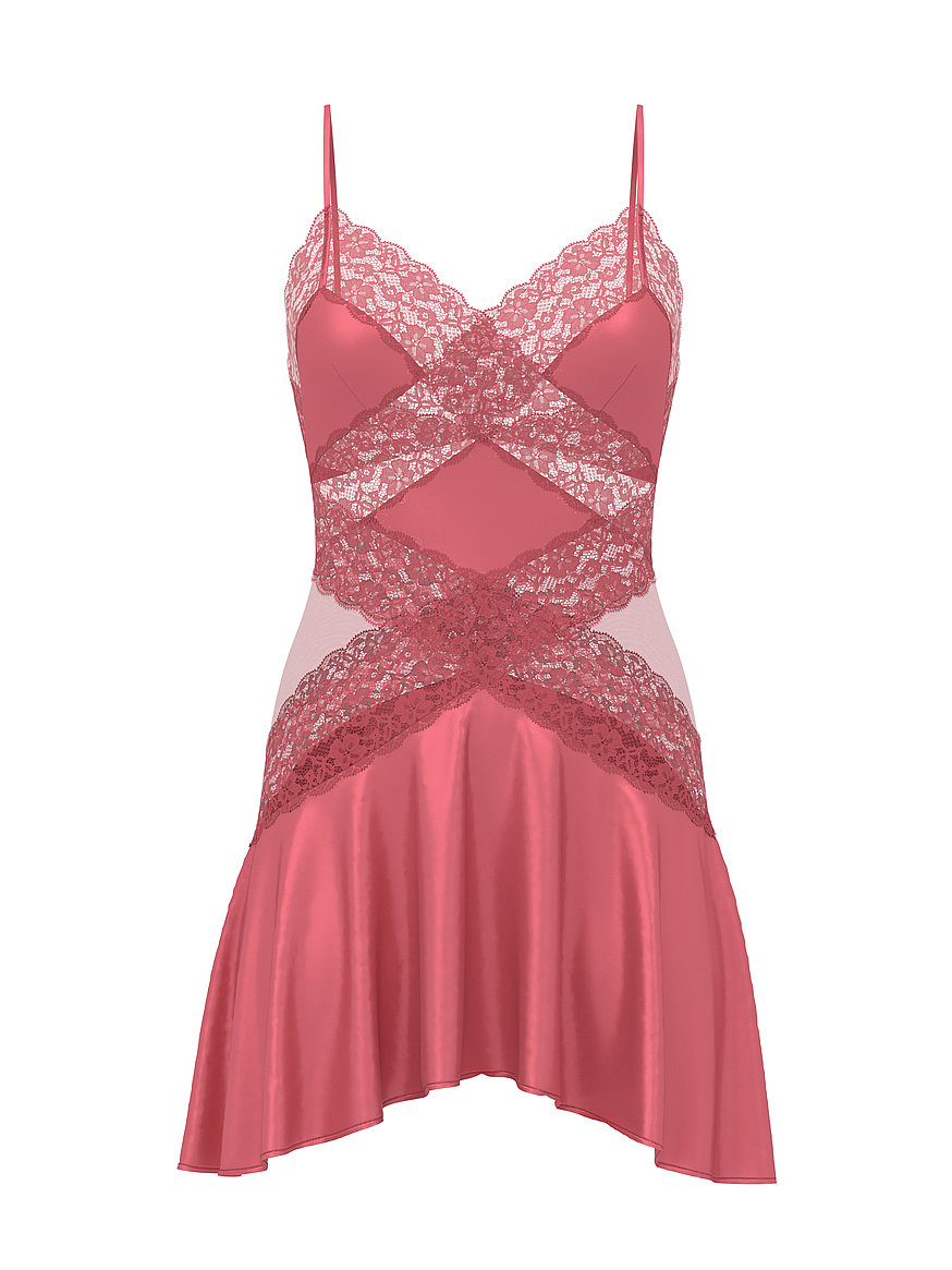 dare to dream lace & satin flounce slip dress VS Dare to Dream Lace Flounce Mini Slip