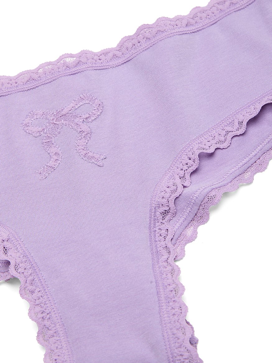 Cotton Lace Bow Cheeky Panty