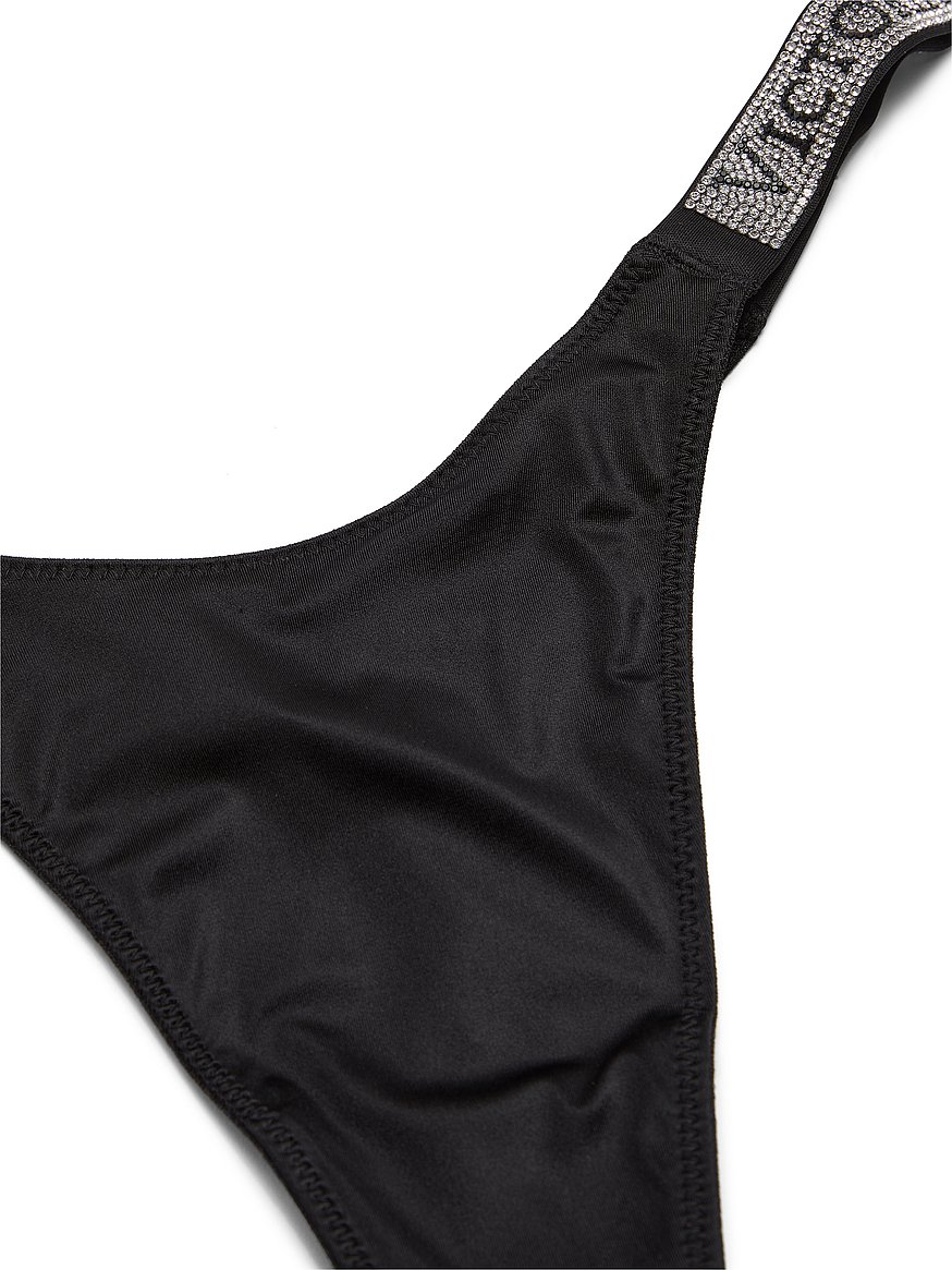 Buy Shine Strap Thong Panty, Black - Order Panties online