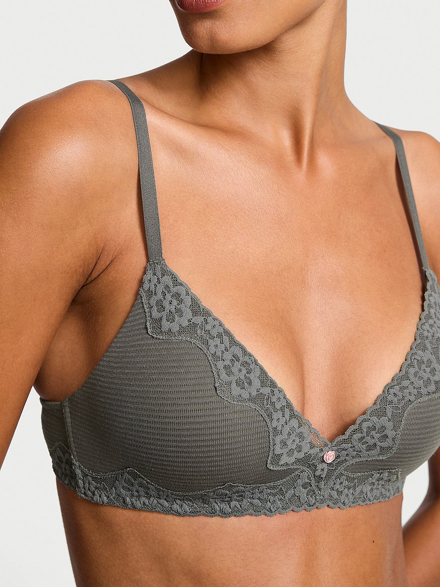 Cotton Shadow Stripe Lightly Lined Wireless Bra