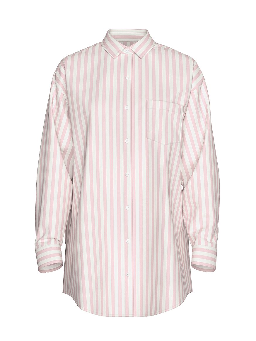 Buy Heritage Stripe Linen Boyfriend Shirt Dress, Iconic Pink Stripes -  Order Dresses online - Victoria's Secret