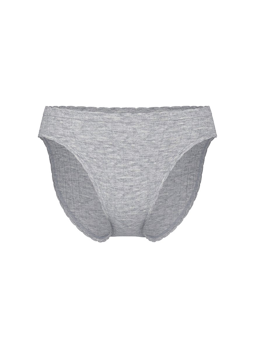 Seamless Cotton Rib High-Leg Brief Panty