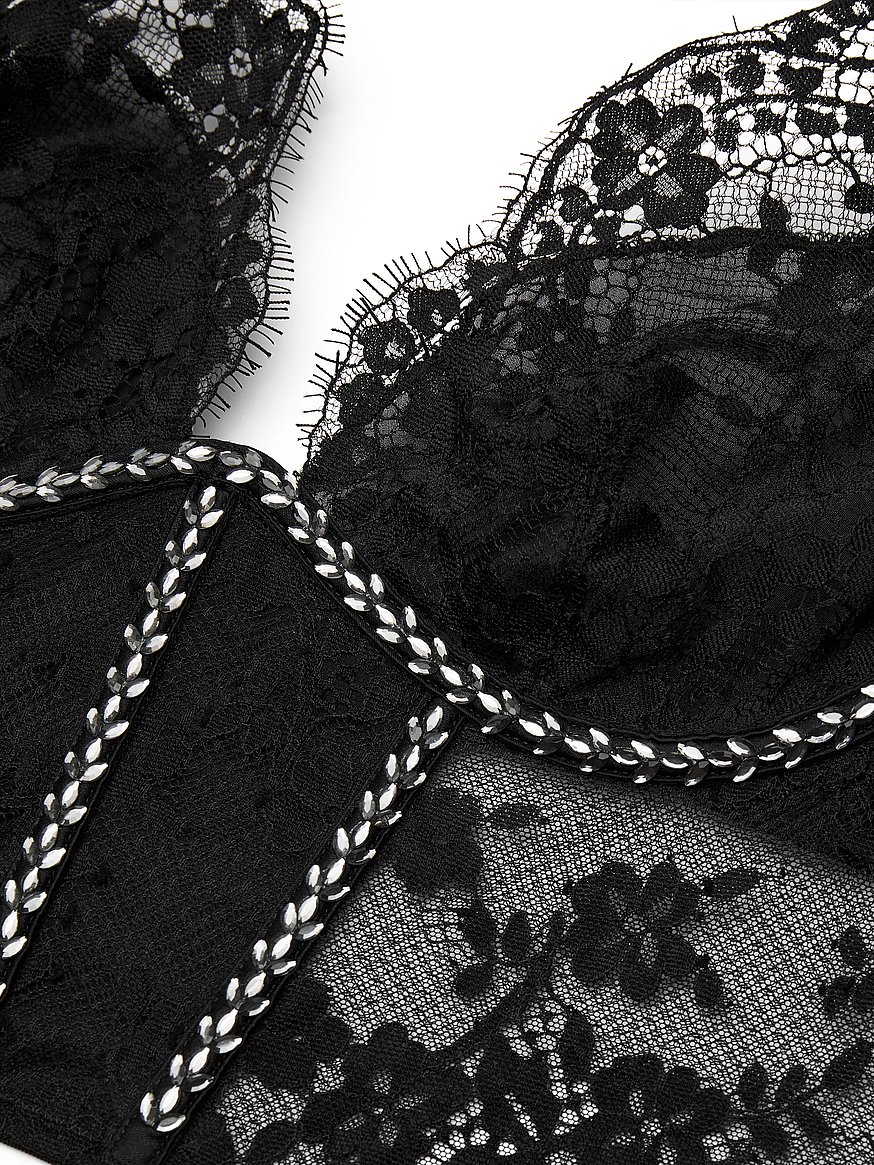 Twinkle Lace Cap-Sleeve Corset Top