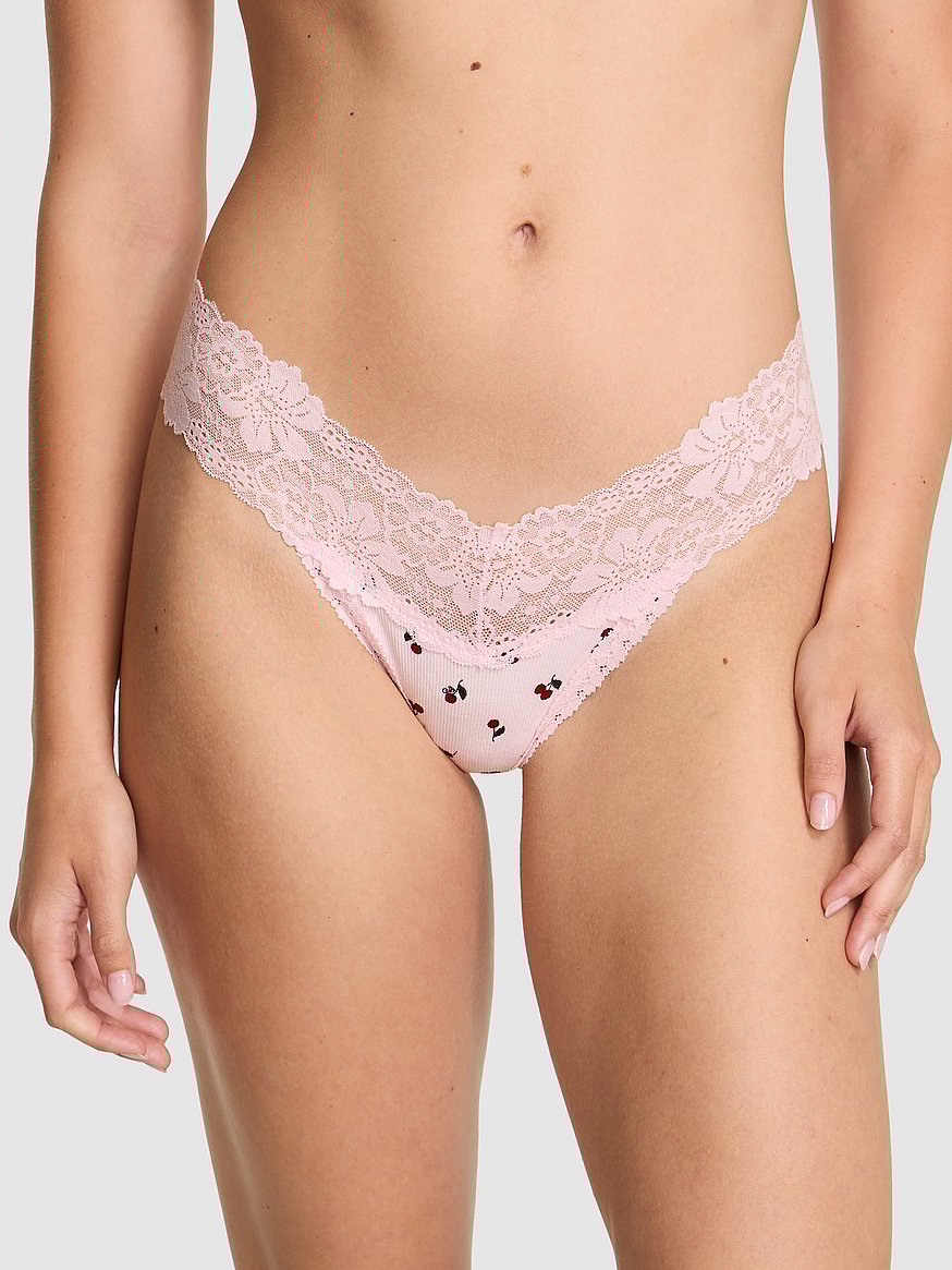Wink Lace-Trim Thong Panty
