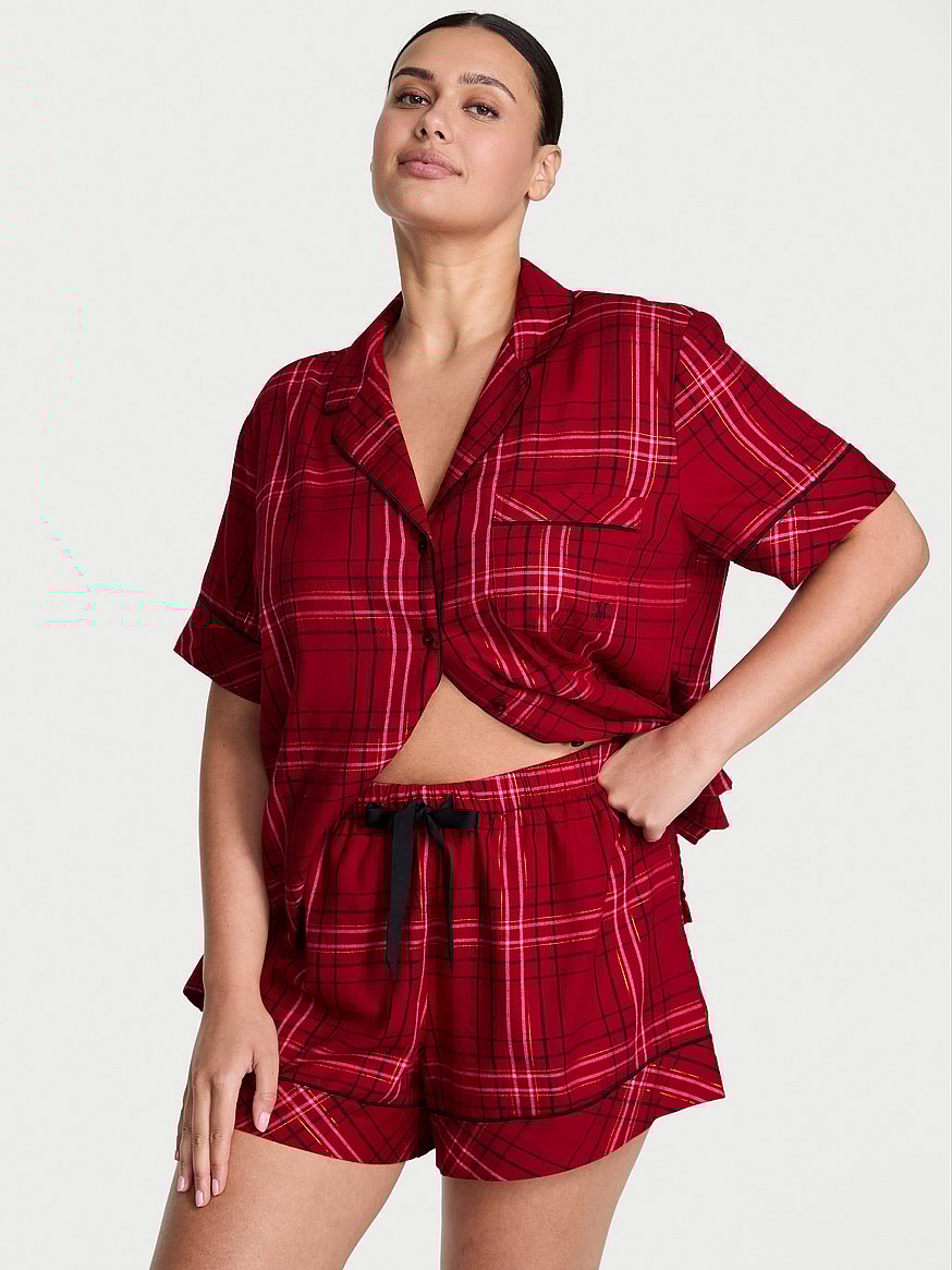 Flannel Short Pajama Set
