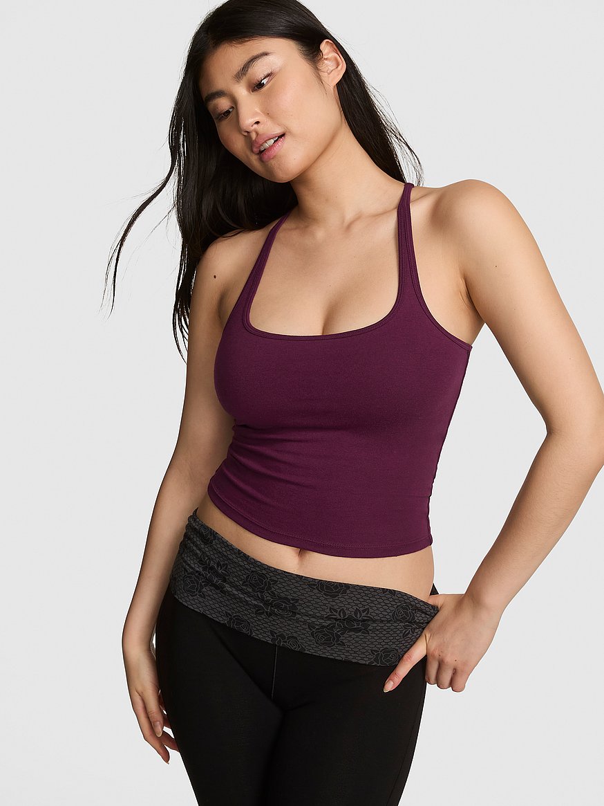 Buy All-Day Cotton™ Square-Neck Bra Tank, Wild Rose Glitter