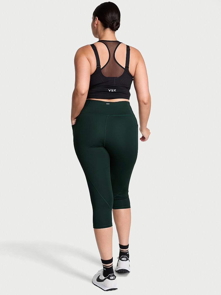 Buy VSX Essential Pocket Capri Legging, Cilantro - Order Bottoms