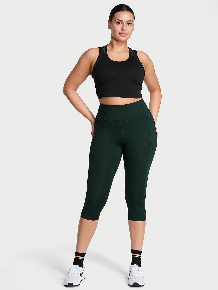 Buy VSX Essential Pocket Capri Legging, Cilantro - Order Bottoms