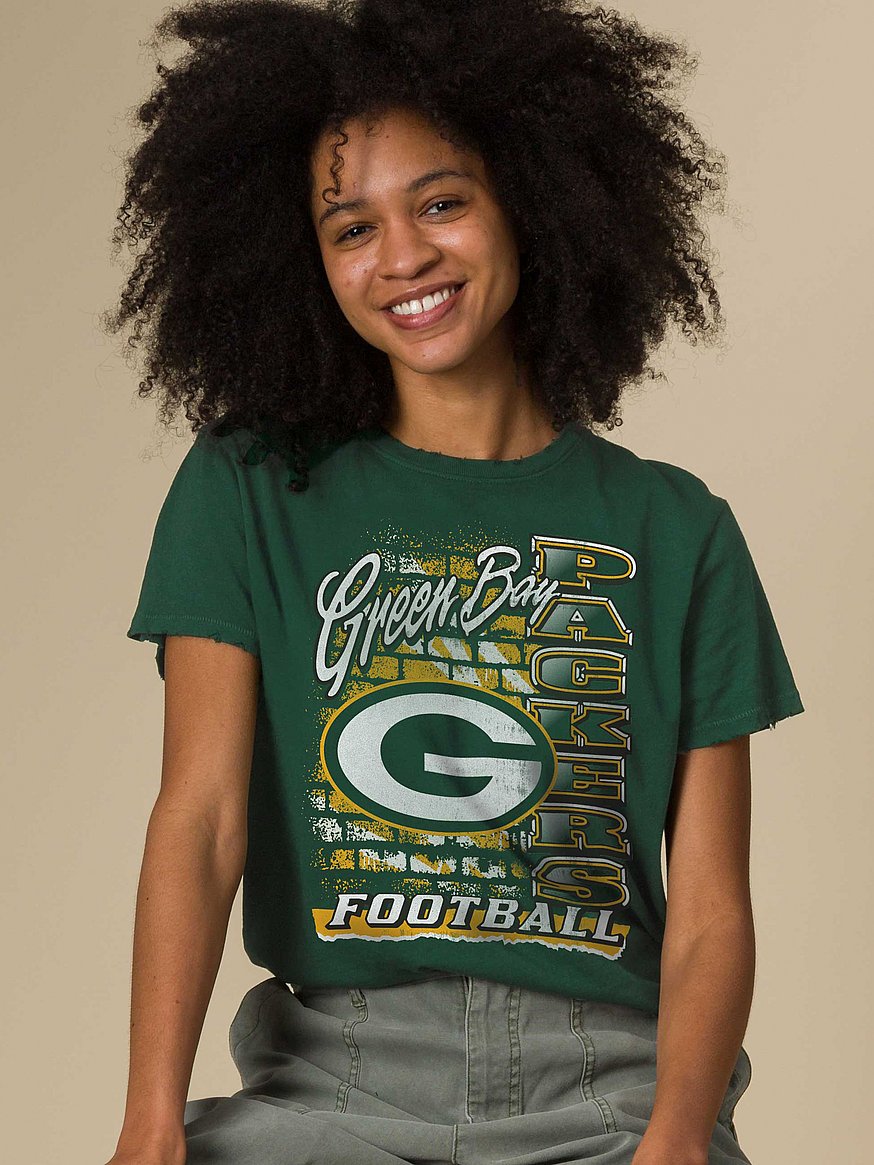 Buy Green Bay Packers MVP Vintage Tee, Hunter - Packers - Order Tops online  - PINK US, image size:874x1165