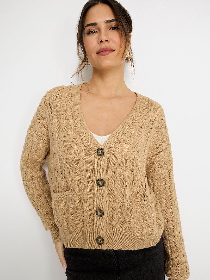 Cable Knit Buttoned Cardigan