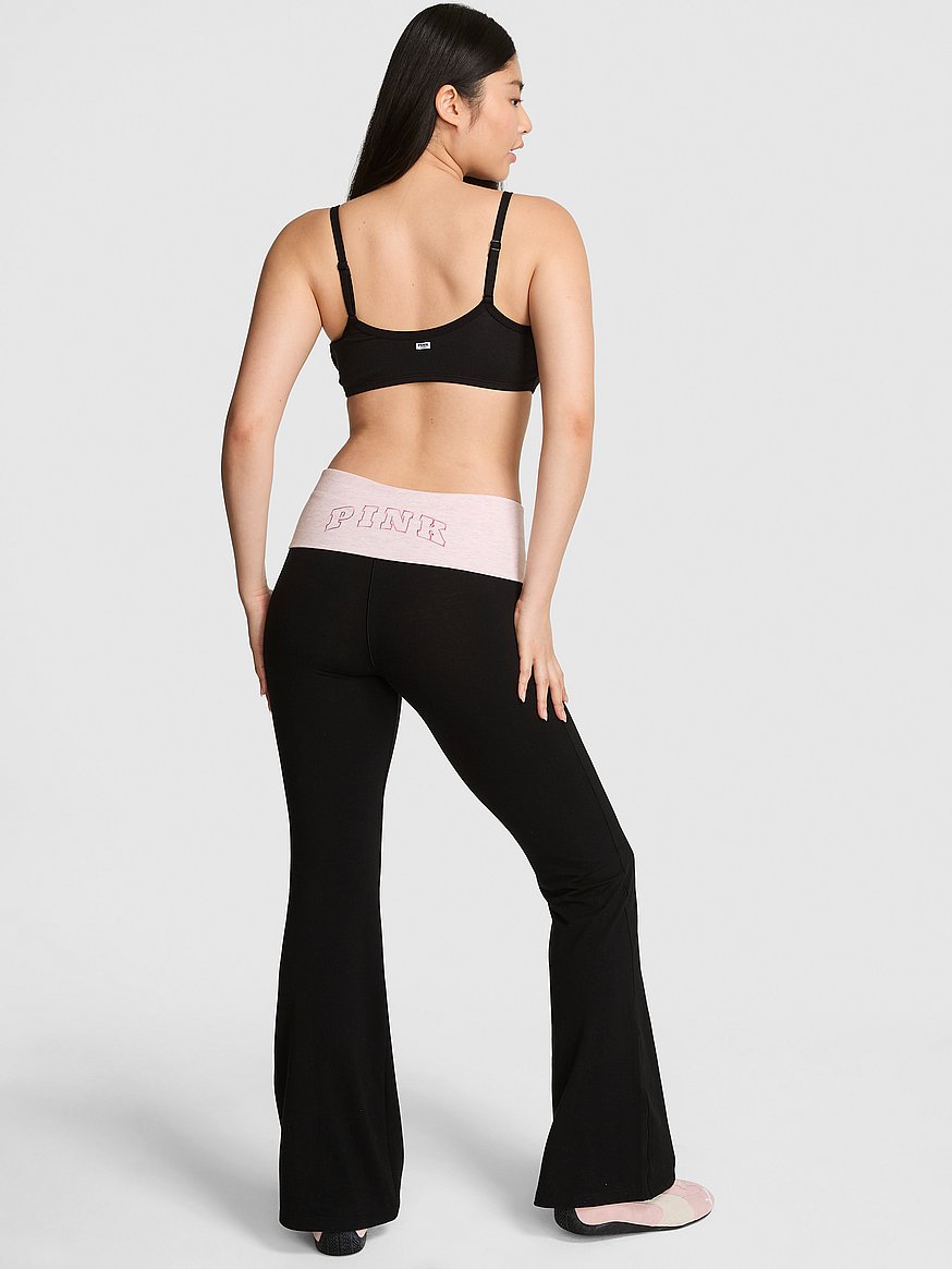 All-Day Cotton Foldover Flare Leggings