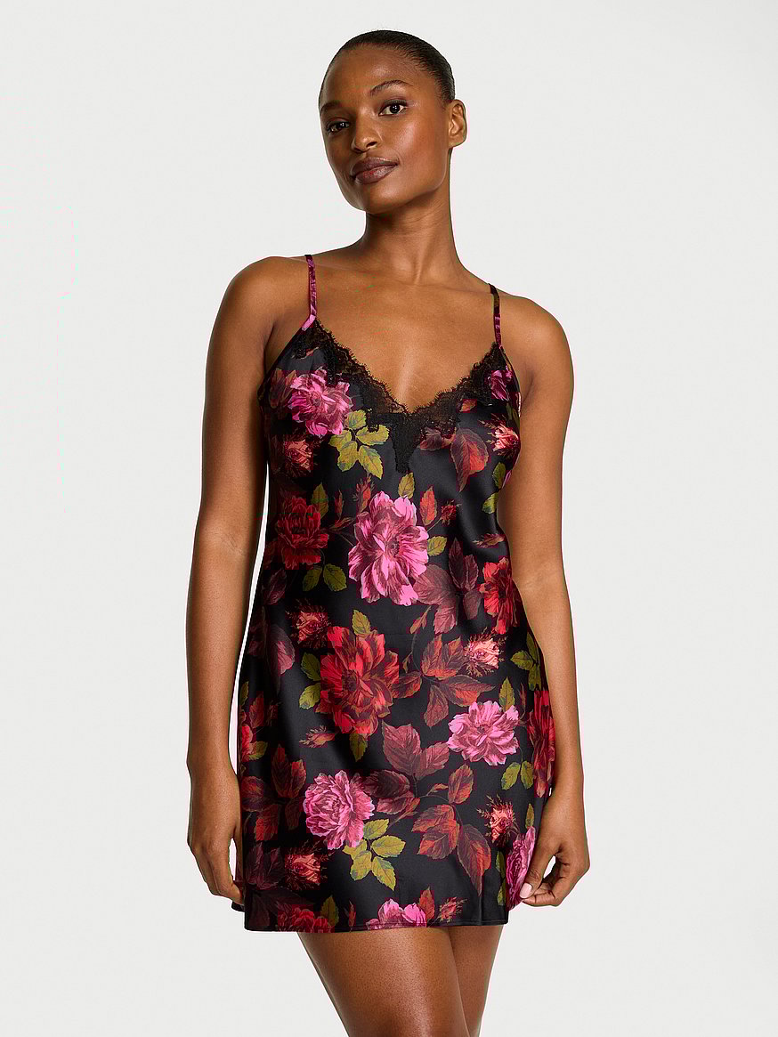 Very Sexy Satin Rose Lace-Trim Mini Slip Dress Buy Satin Rose Lace-Trim Mini Slip Dress, Floral - Order Slips online -  Victoria's Secret US