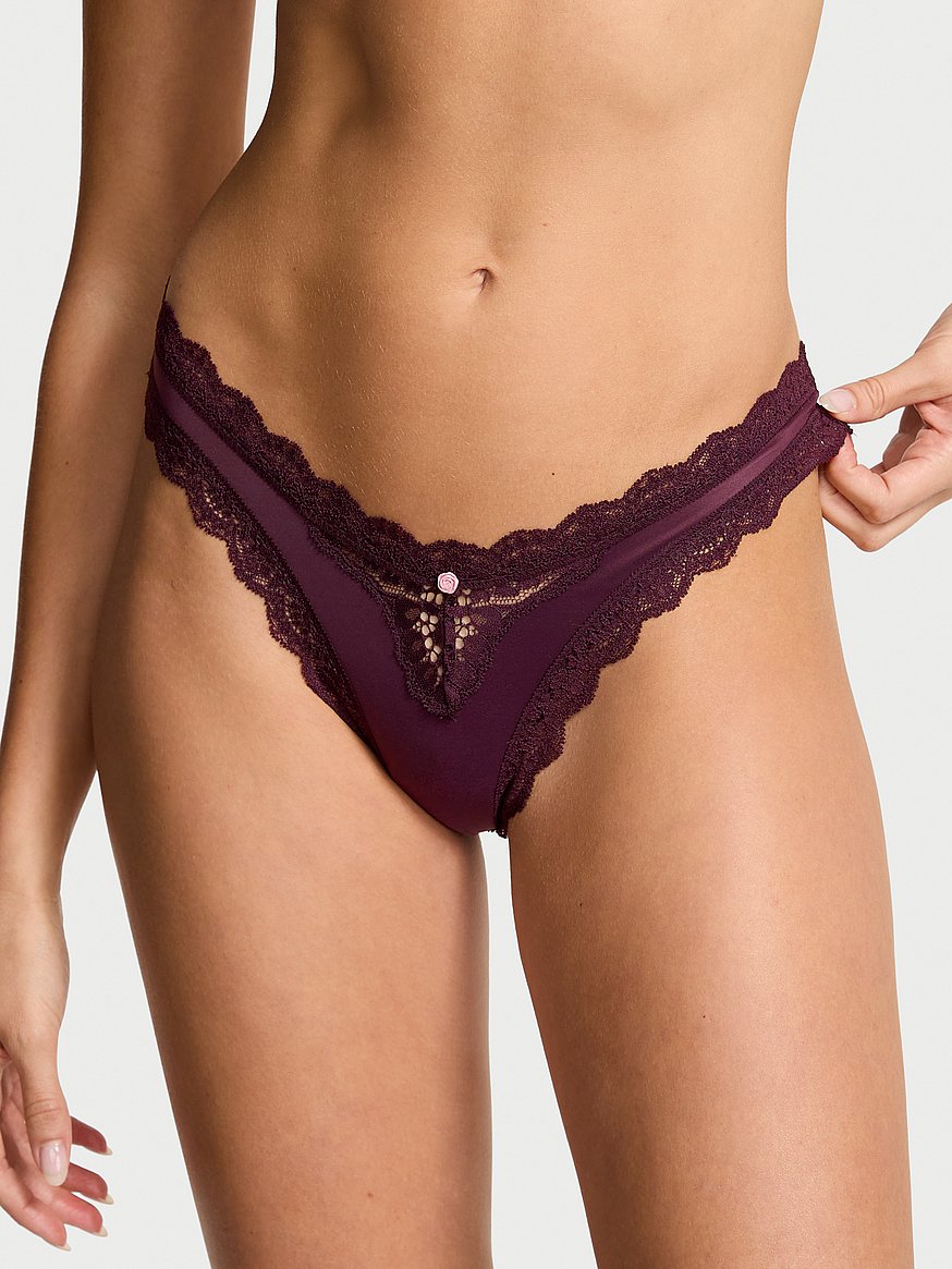 Lace-Trim Brazilian Panty
