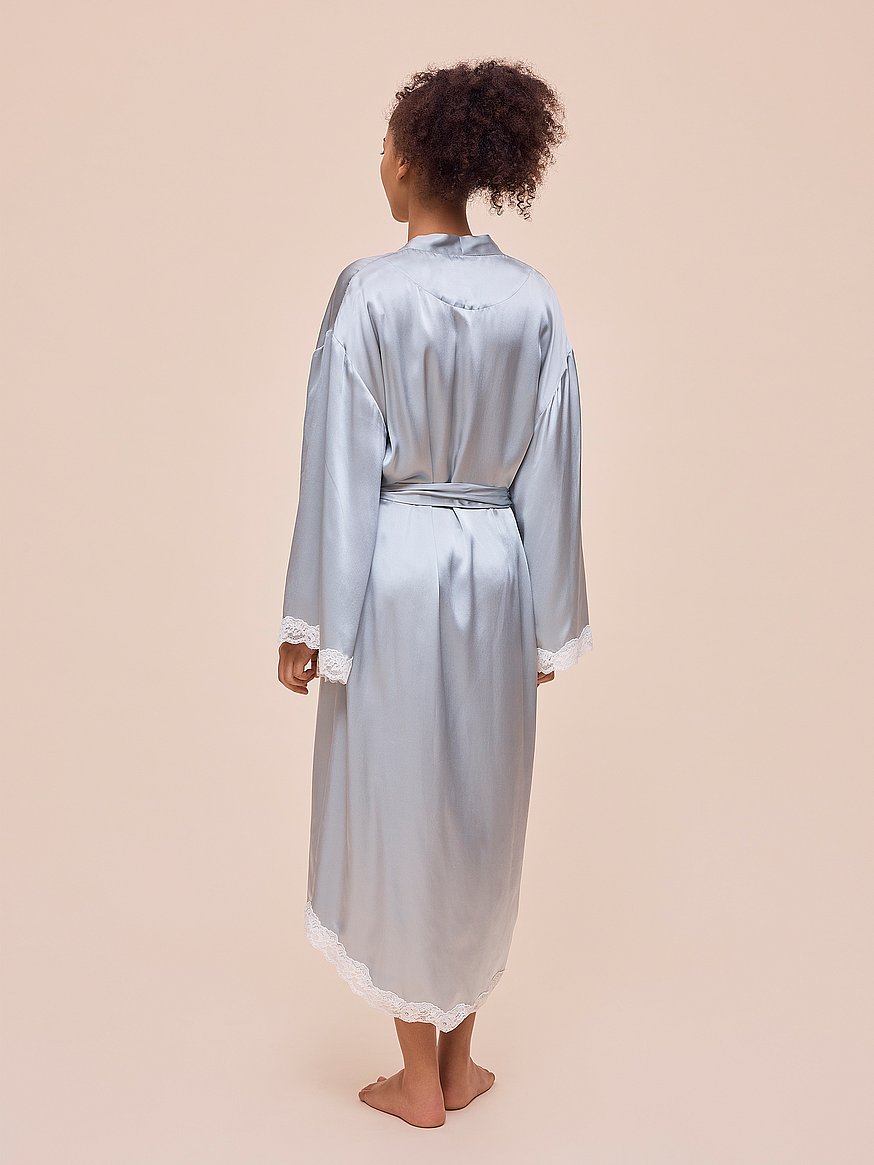 Annabelle Satin Lace Maxi Robe