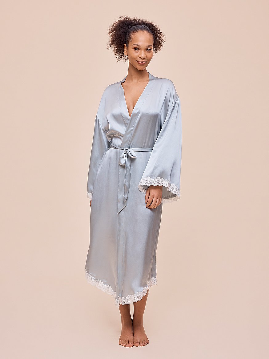 Annabelle Satin Lace Maxi Robe