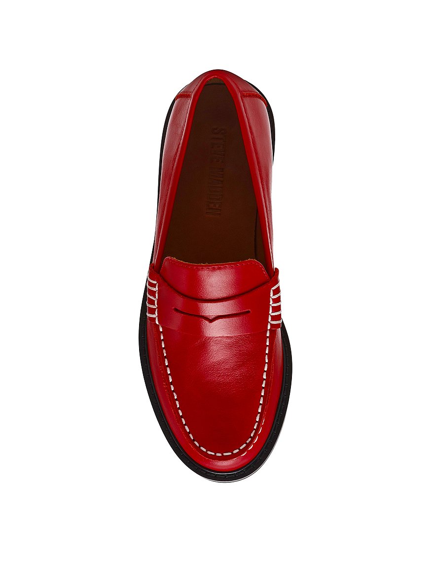 Buy Madison Loafers , Red Leather - Order Shoes online - PINK US