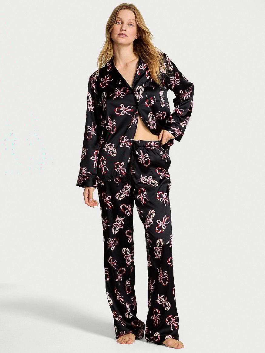 Glazed Satin Long Pajama Set