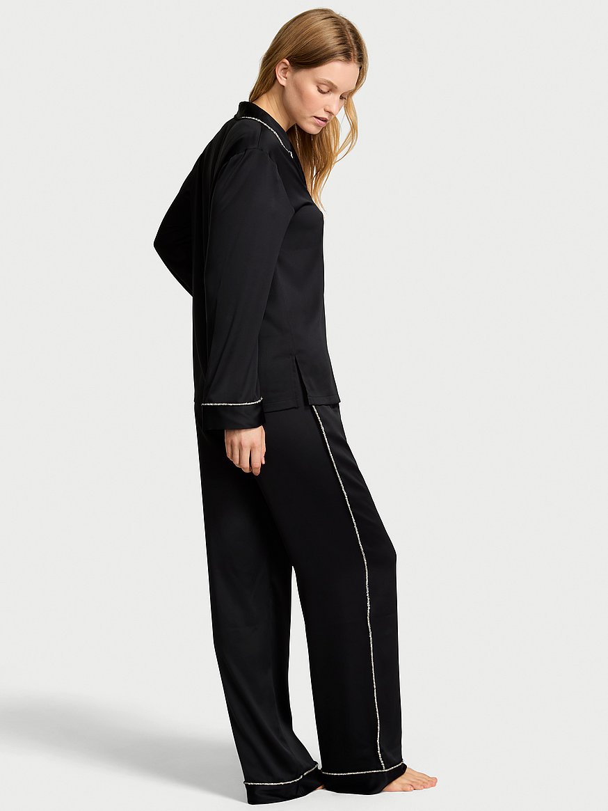 Glazed Satin Shine Long Pajama Set