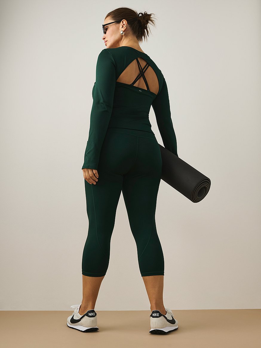 Buy VSX Essential Pocket Capri Legging, Cilantro - Order Bottoms