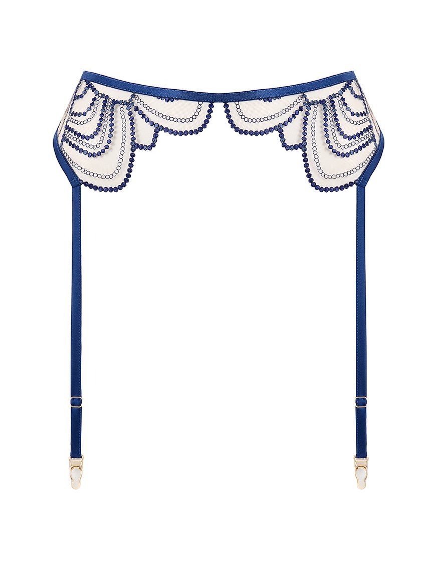 Buy Soraya Suspender, Navy Peony/Deep Dive Blue/Sheer - Order