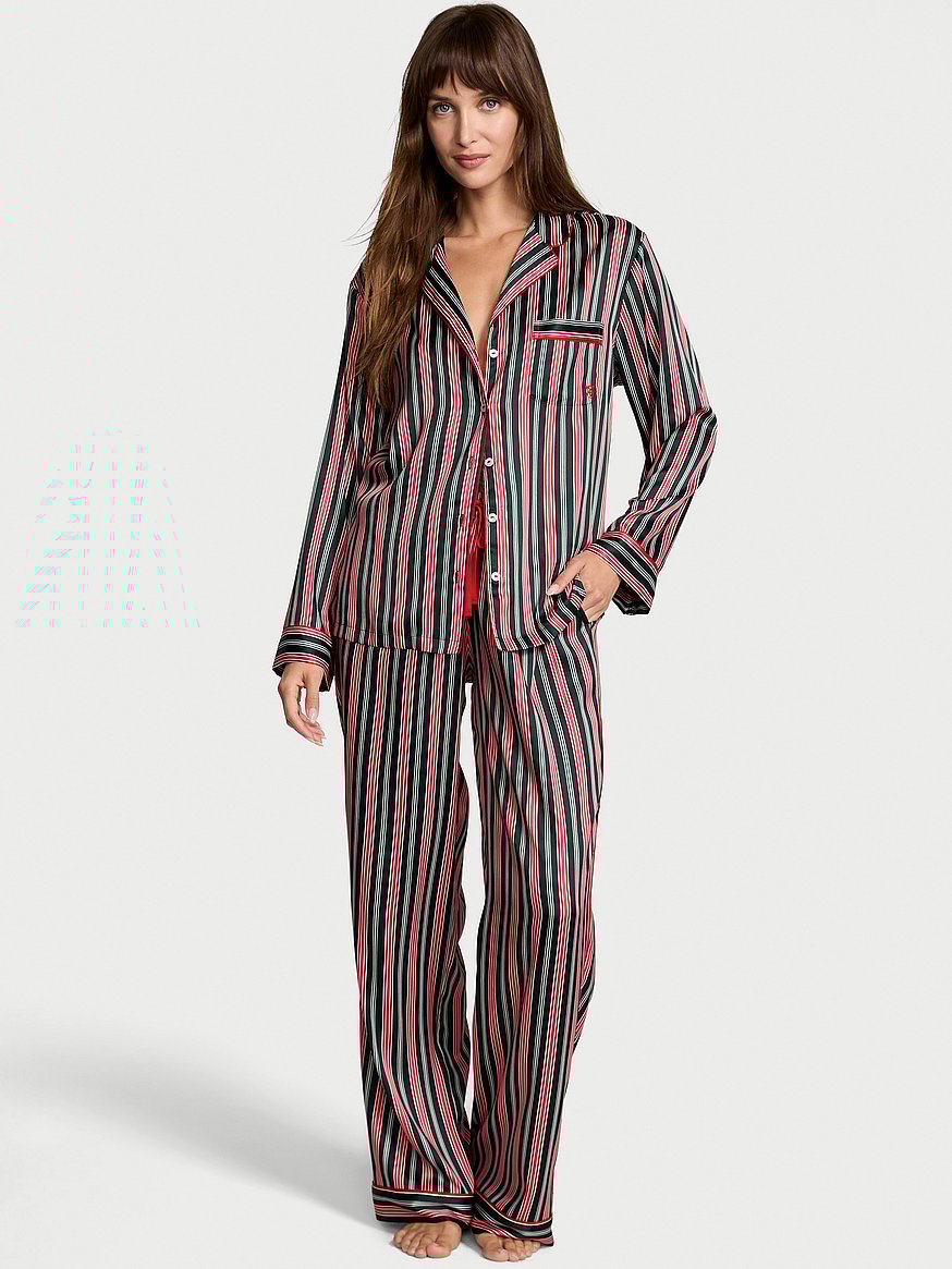 Glazed Satin Long Pajama Set