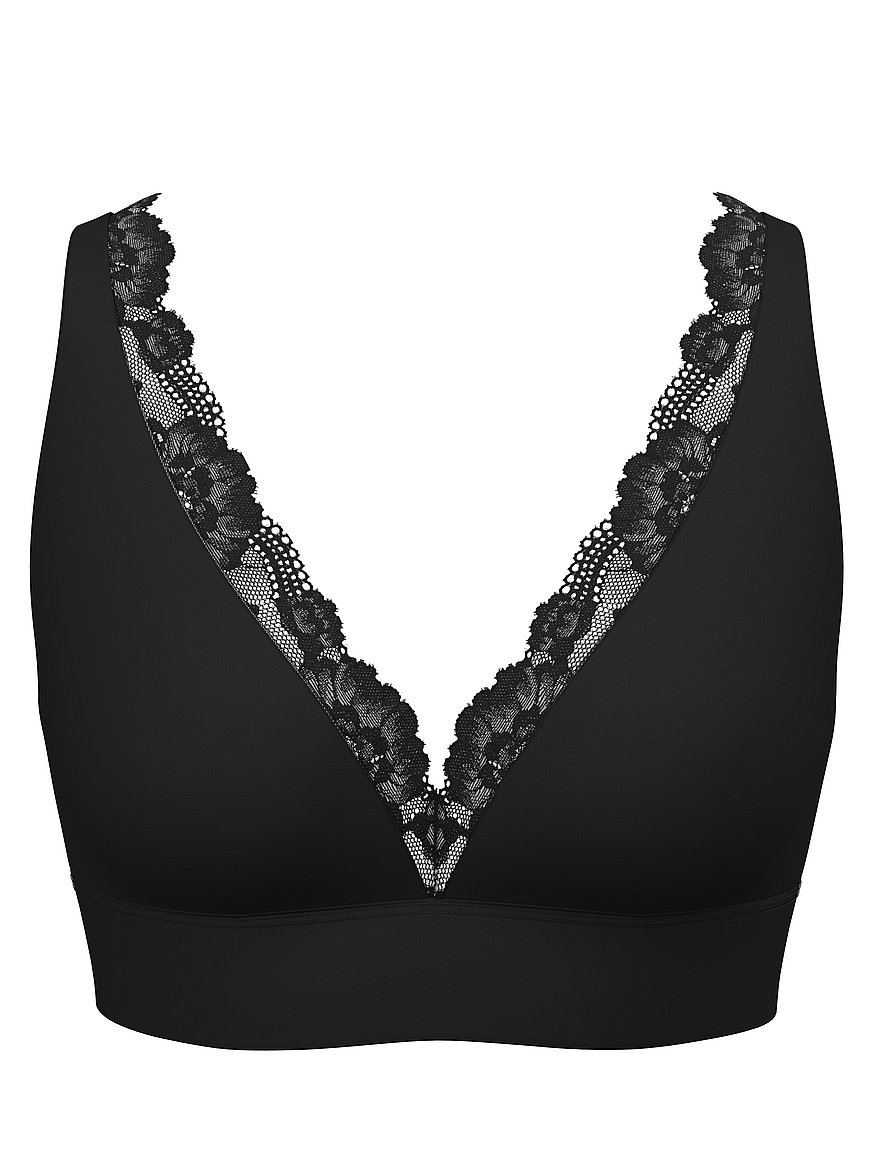 Mastectomy Lace-Trim Plunge Bralette