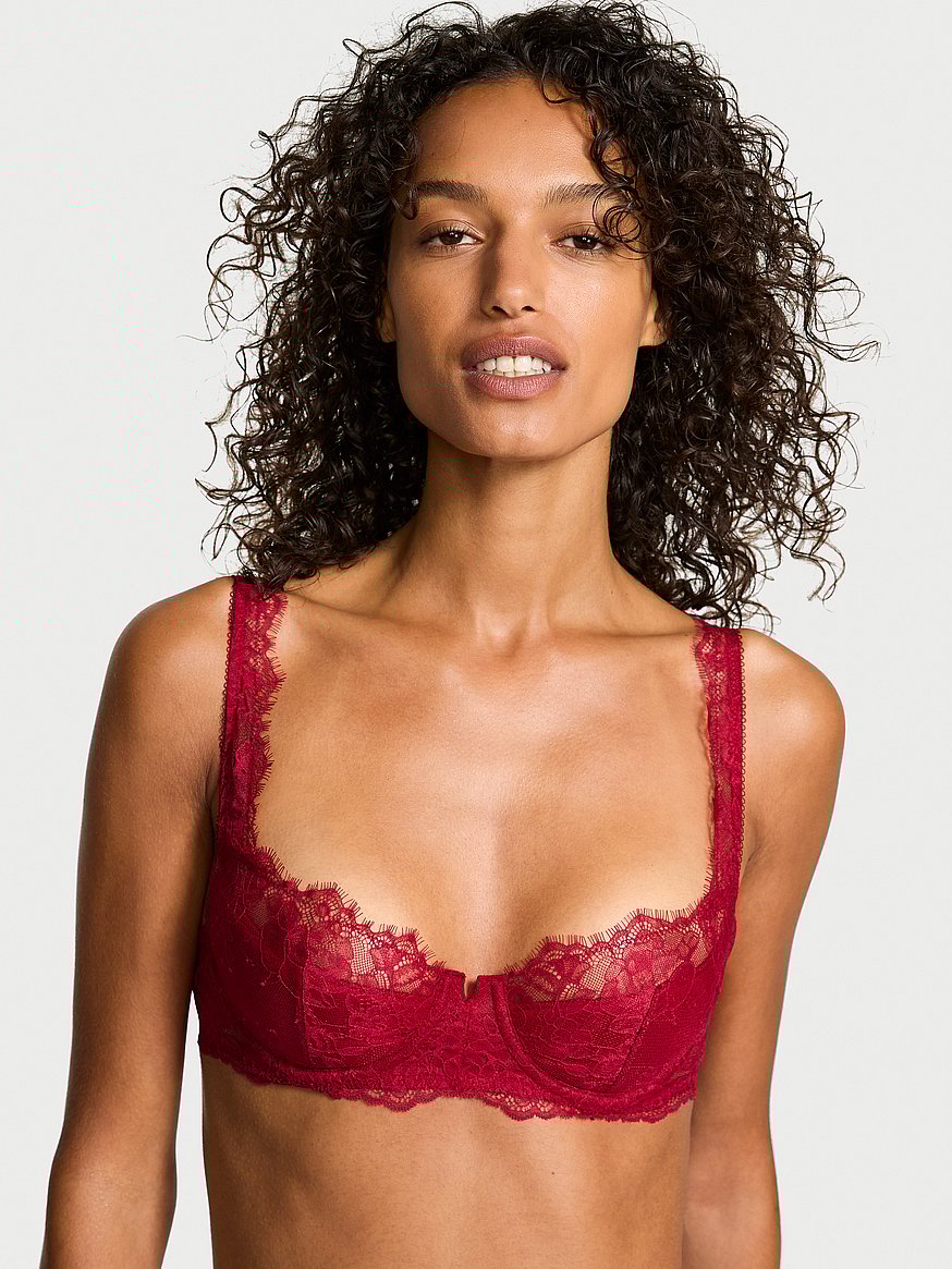 Rose Lace Uplift Balconette Bra