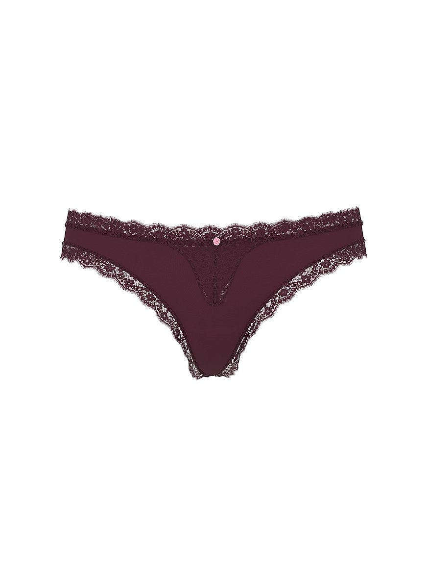 Lace-Trim Thong Panty