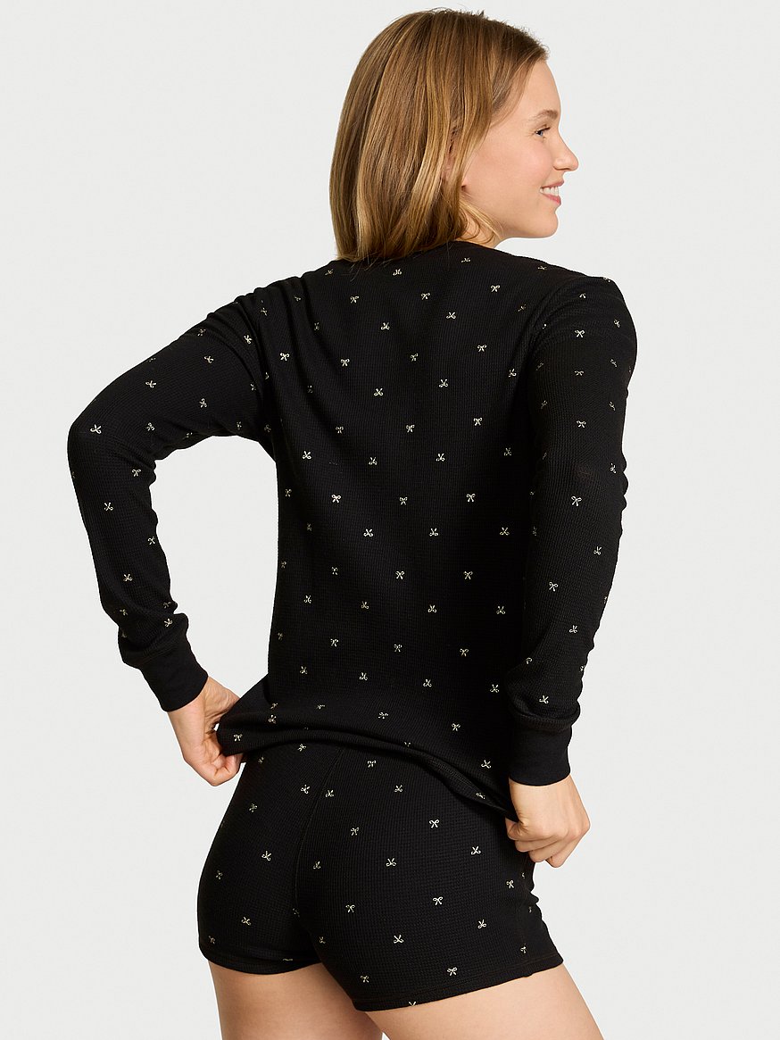 Soft Thermal Henley Short Pajama Set