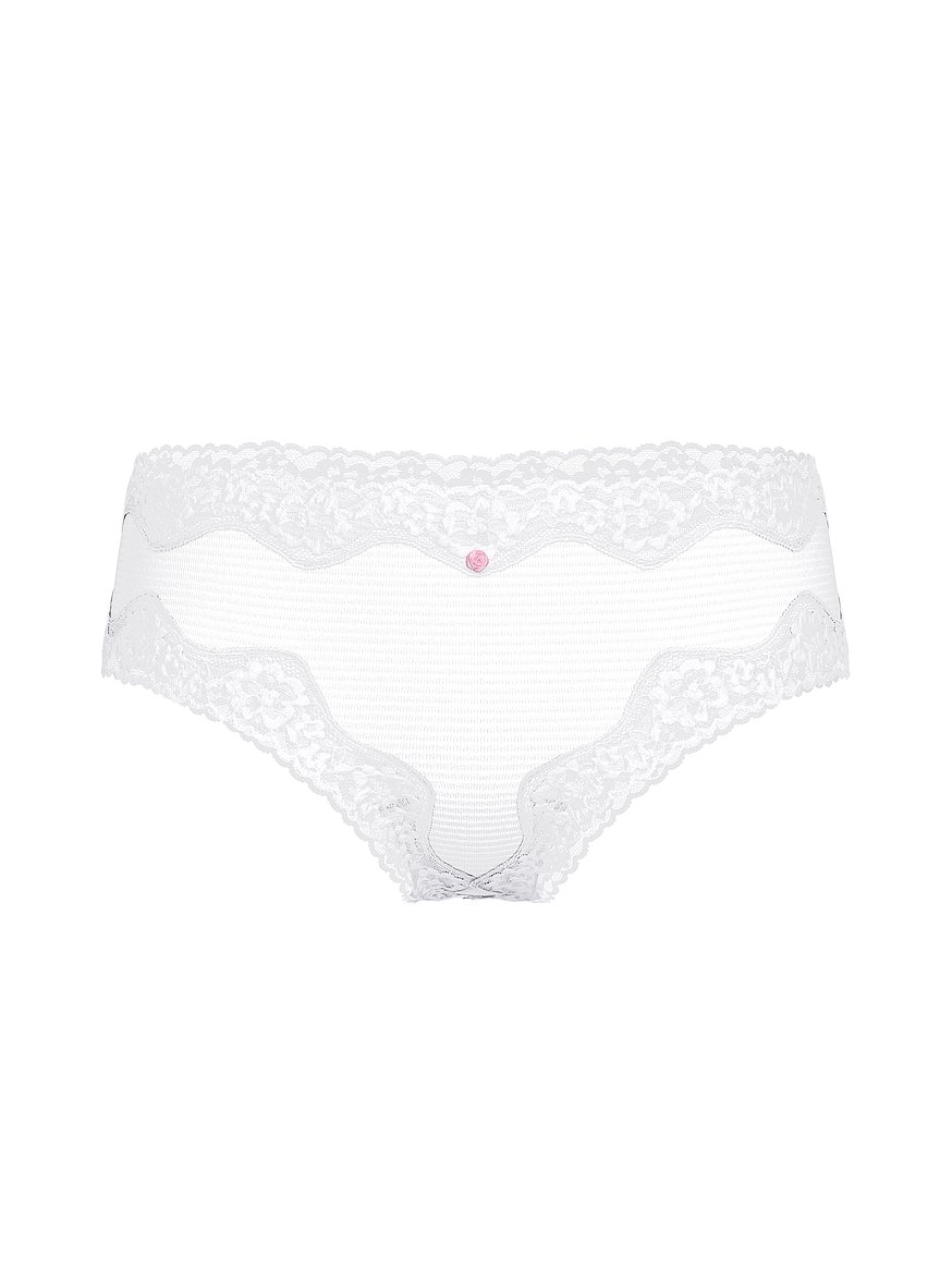 Cotton Shadow Stripe Lace-Waist Cheeky Panty
