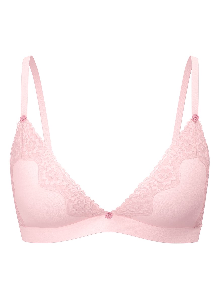 Cotton Shadow Stripe Unlined Triangle Bralette