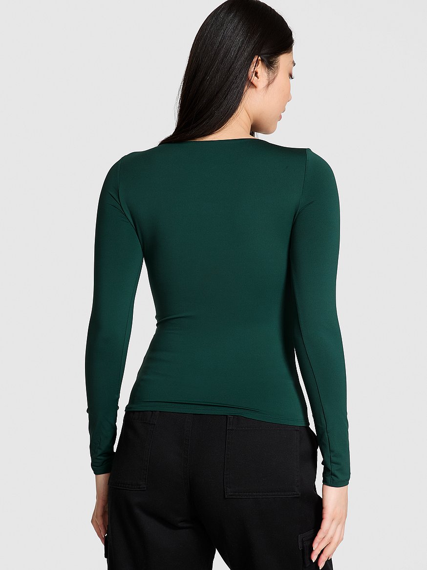 Base Stretch Ruched Long-Sleeve Tee