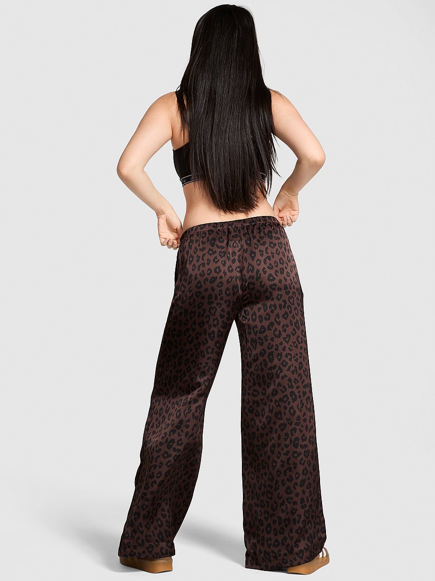 Satin Pull-On Trouser Pants