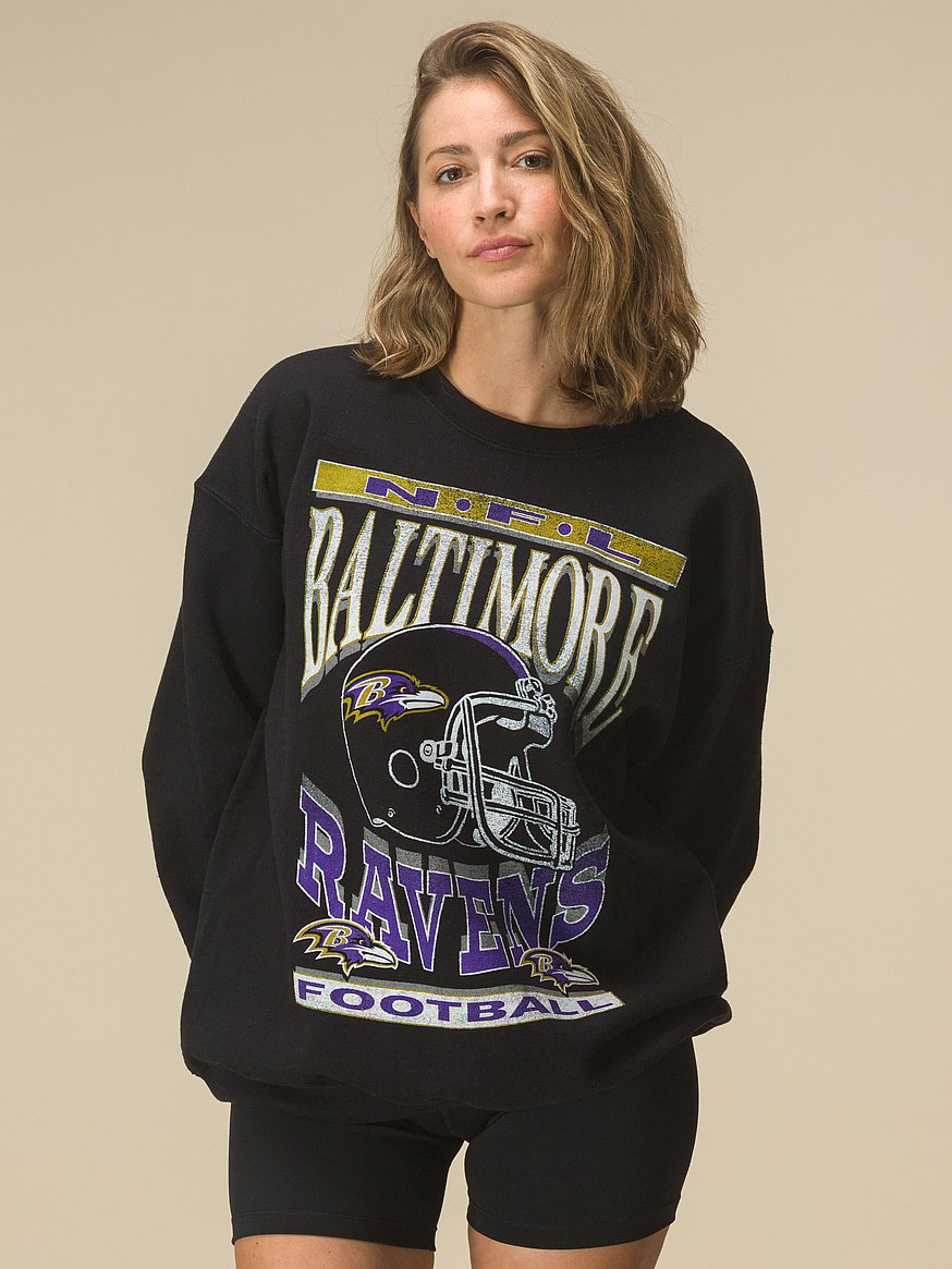 Buy Ravens Helmet Crew Fleece Sweatshirt, Black-Ravens - Order