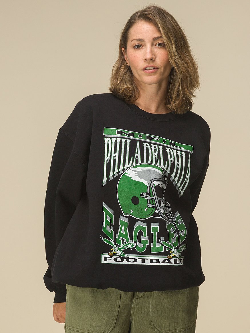 Eagles Helmet Crew Fleece Sweatshirt