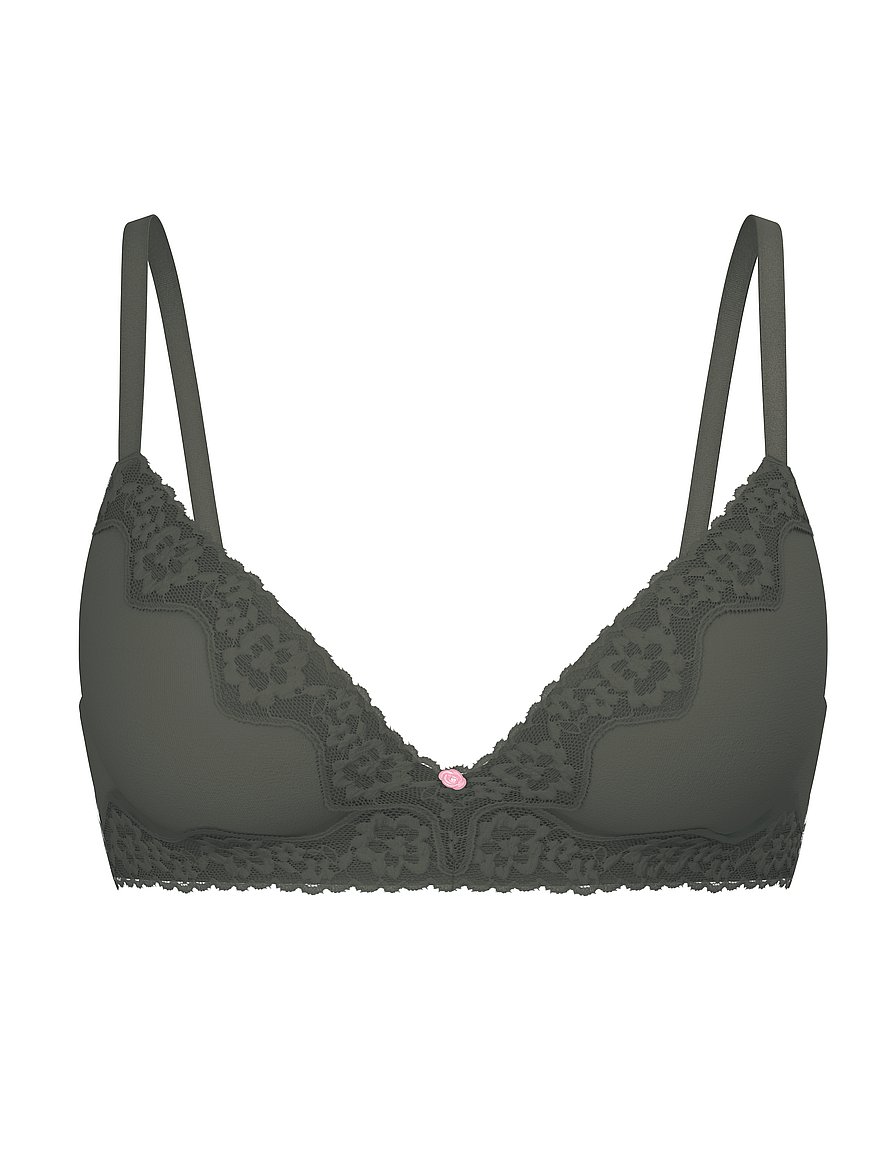 Cotton Shadow Stripe Lightly Lined Wireless Bra
