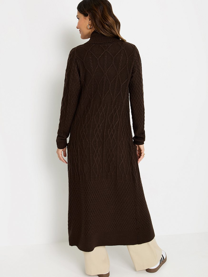 Cable Knit Long Cardigan