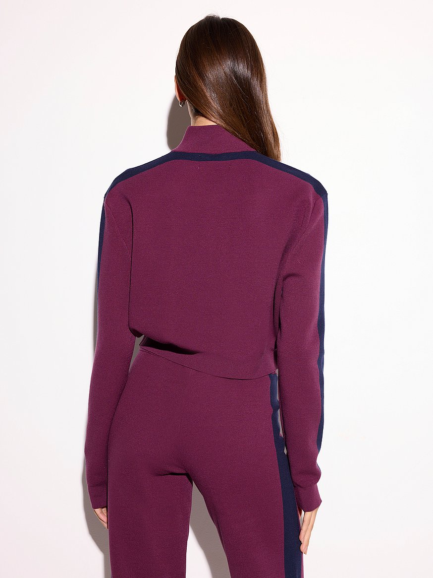 Buy Marlow Full Zip Sweatshirt, Dark Dahlia - Order Hoodies