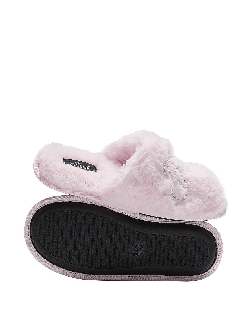 Faux-Fur Closed-Toe Slippers