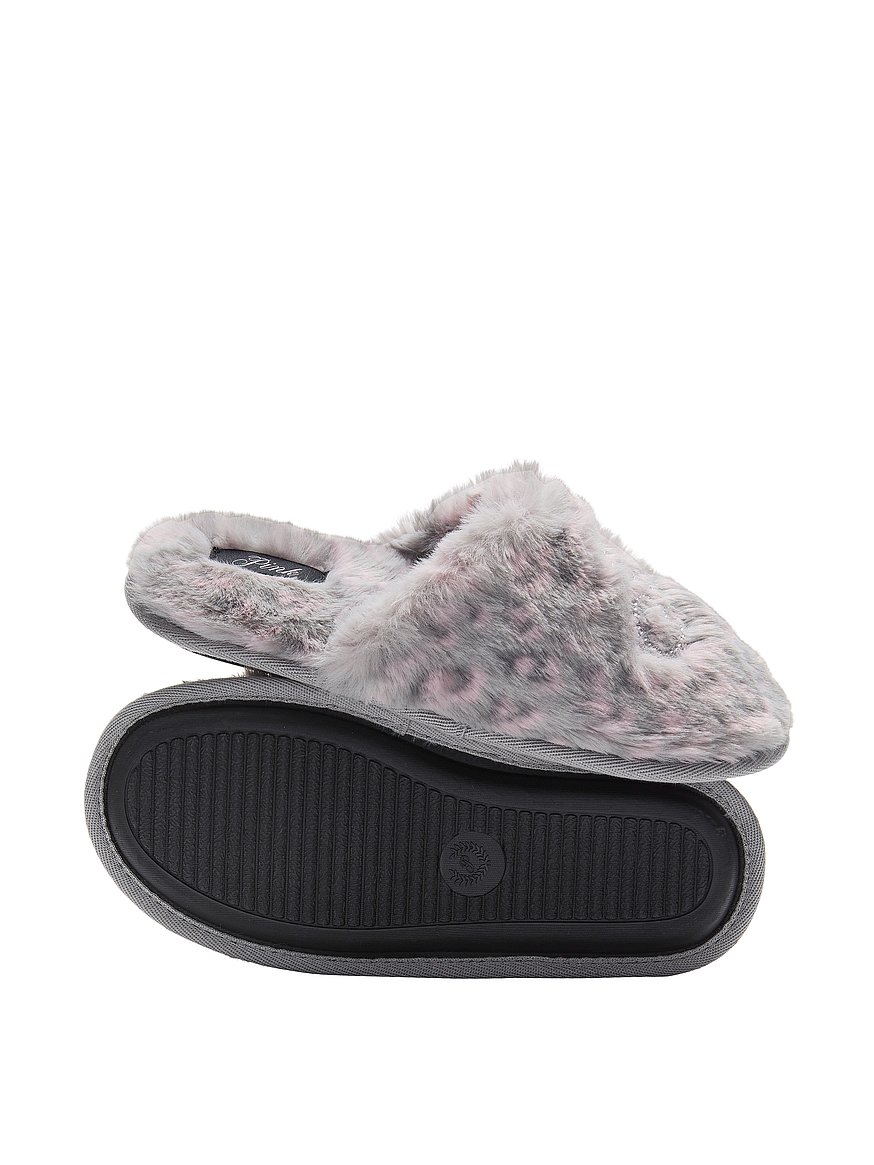 Faux-Fur Closed-Toe Slippers