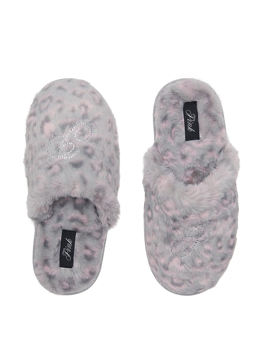 Faux-Fur Closed-Toe Slippers