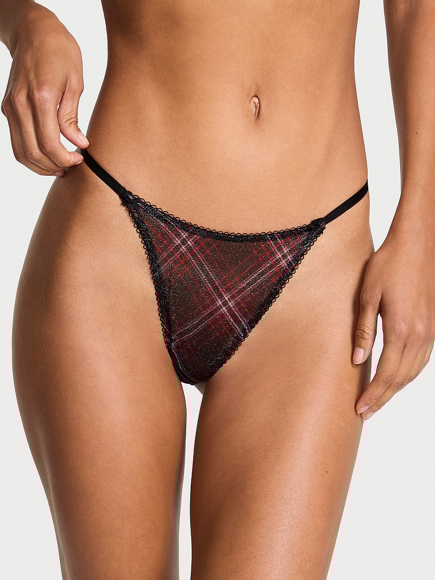 Shimmer Mesh String Thong Panty