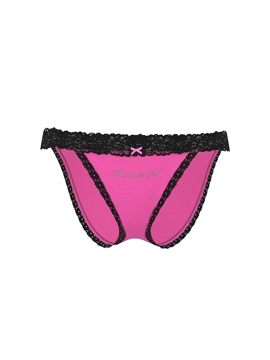 Cotton Lace-Trim Bikini Panty