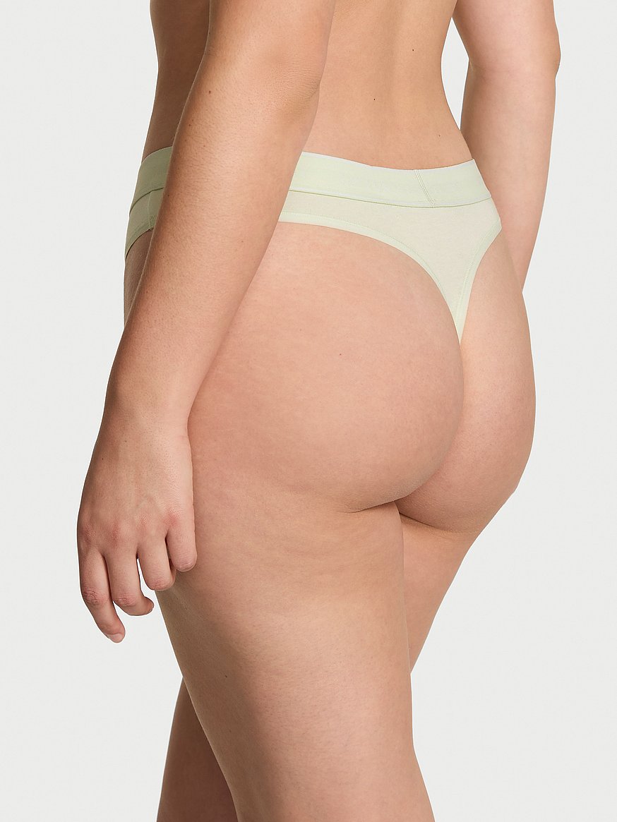 Logo Cotton Thong Panty