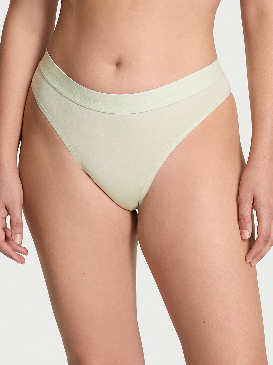 Logo Cotton Thong Panty
