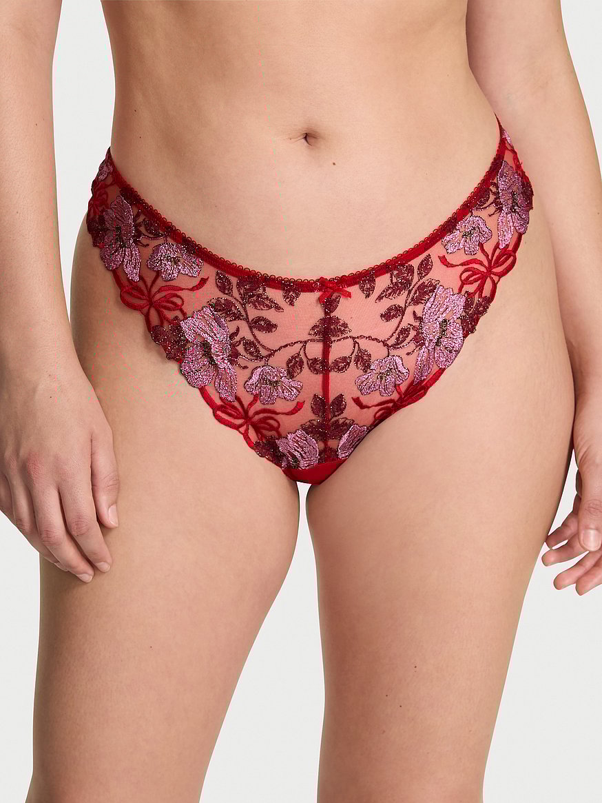Beautiful Bows Embroidery Brazilian Panty